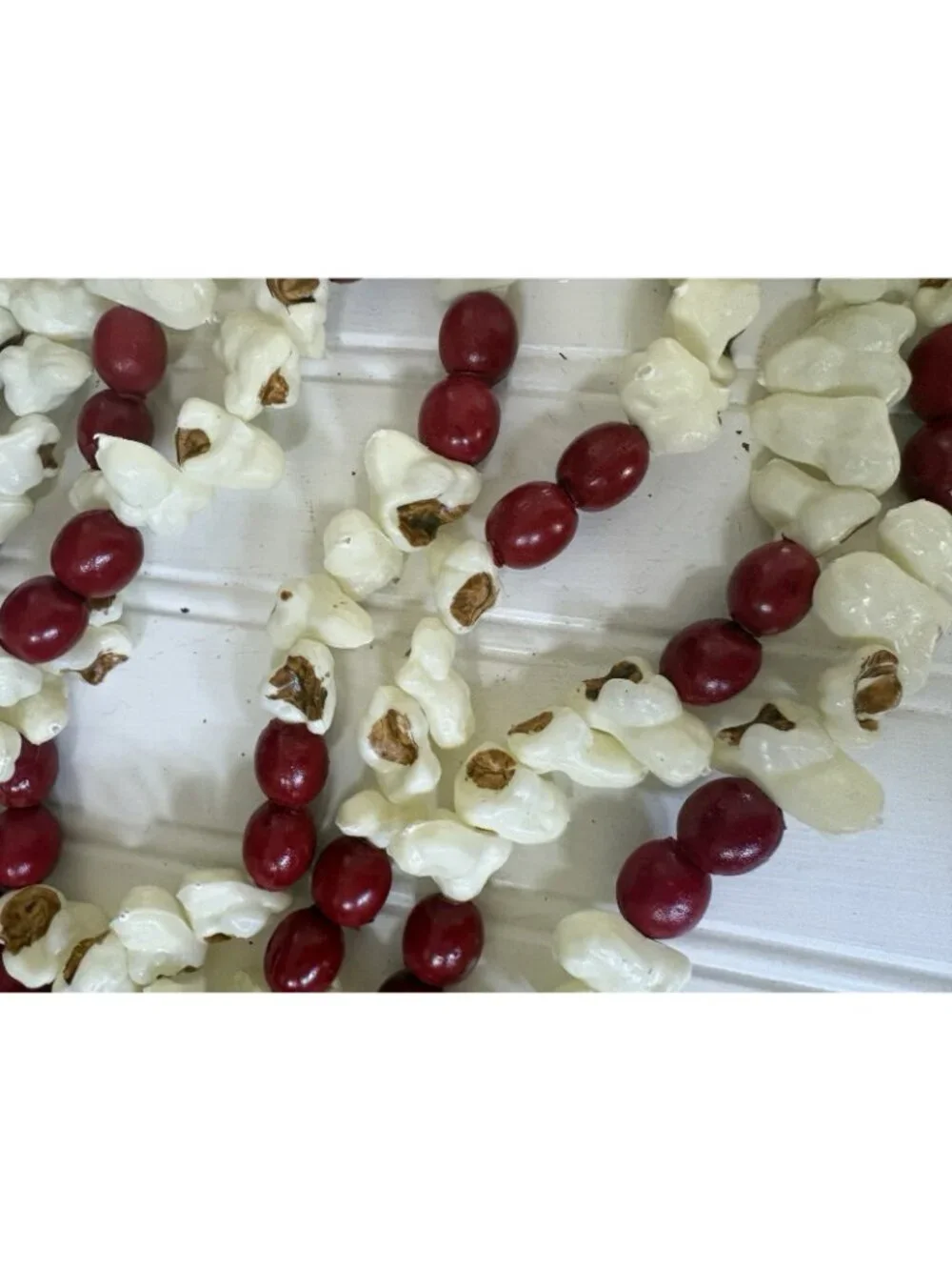 Vintage Popcorn & Cranberry Blow Mold Garland Christmas Tree Plastic